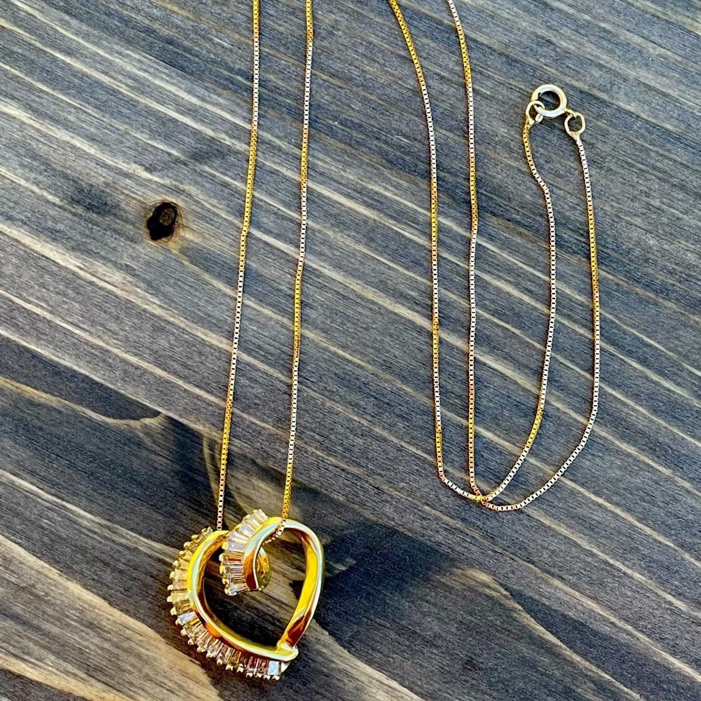14k Gold Heart Diamond Necklace